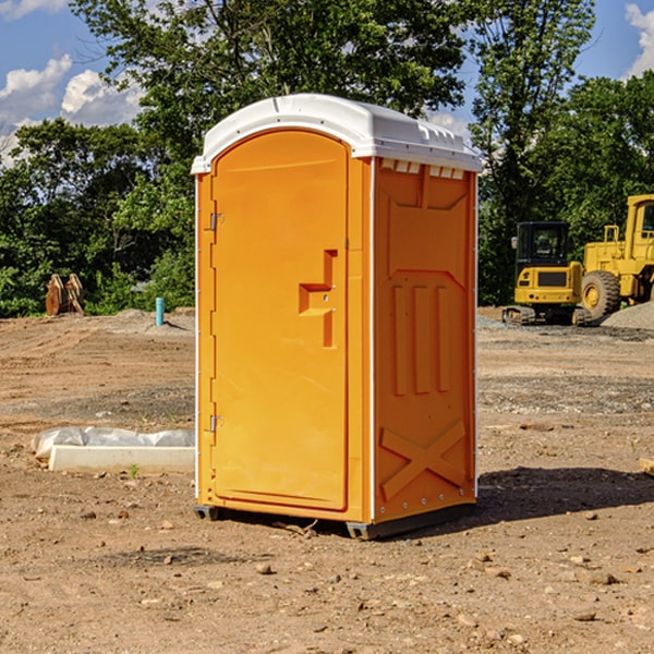 how often are the portable restrooms cleaned and serviced during a rental period in Sibley